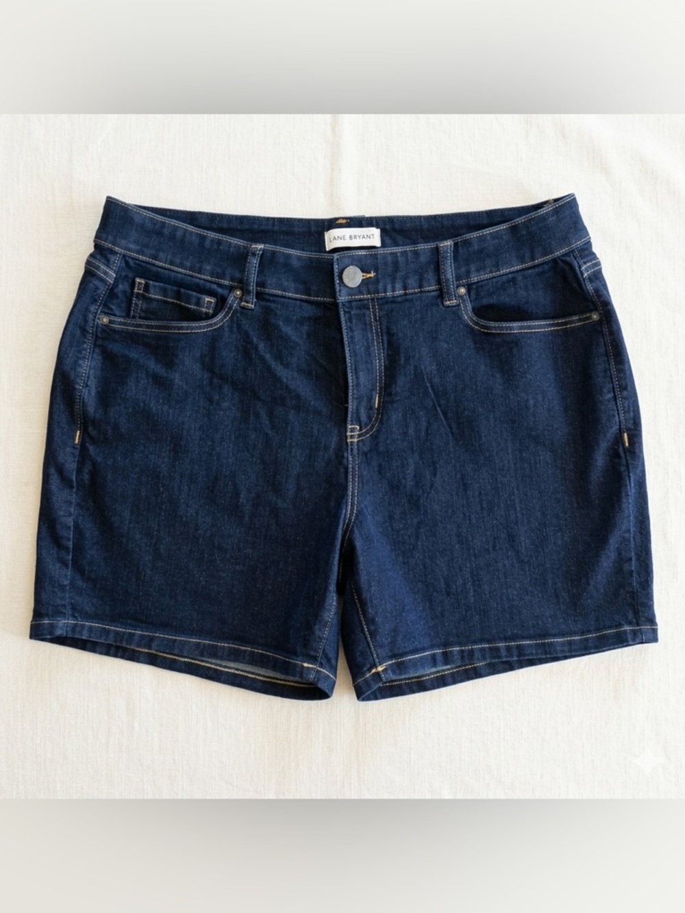 Lane Bryant Mid-Rise Girlfriend Denim Shorts - Dark Wash - Size 18